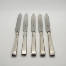 Set of 5 Sterling Silver & Stainless Steel Cutlery Knives Thomas Bradbury & Sons