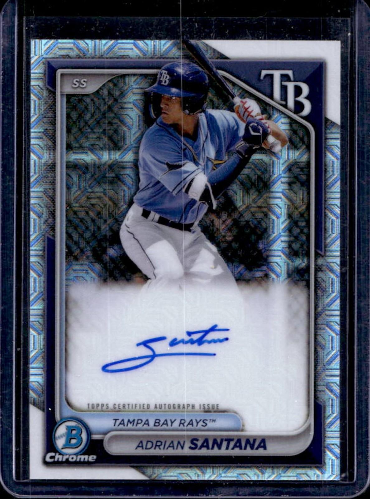 2024 Bowman Mega Box Adrian Santana Prospect Auto Mojo Refractor #BMA-AS Rays