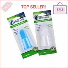 Brilliant Baby Finger Toothbrush - Silicone Gum Massager and Teether Brush for I