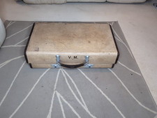 Vintage Revelation Leather & Canvas Suitcase 1950s Made in England