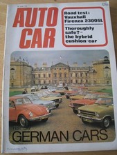 AUTOCAR JUN 1972 VAUXHALL FIRENZA 2300SL HYBRID CUSHION CAR TEST DAY GERMAN CARS