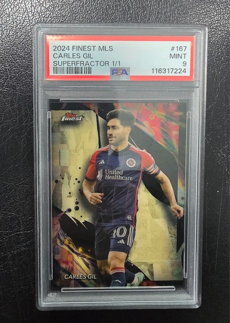 2024 Topps Finest MLS Superfractor 1/1 CARLES GIL NewEngland Revolution PSA9