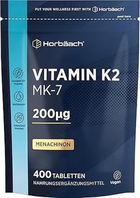 Vitamin K2 MK7 | 400 Vegane Tabletten | 200ug Menachinon MK-7