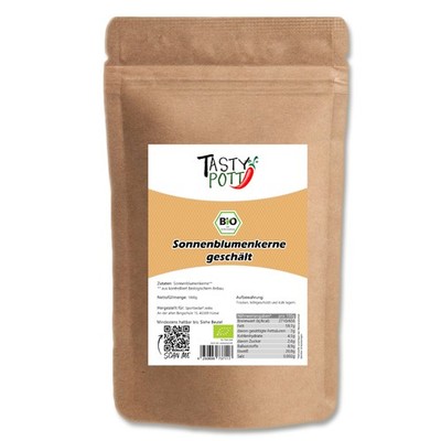 Tasty Pott Bio Sonnenblumenkerne geschält (2x1000g) Kerne knackig Topping Snack