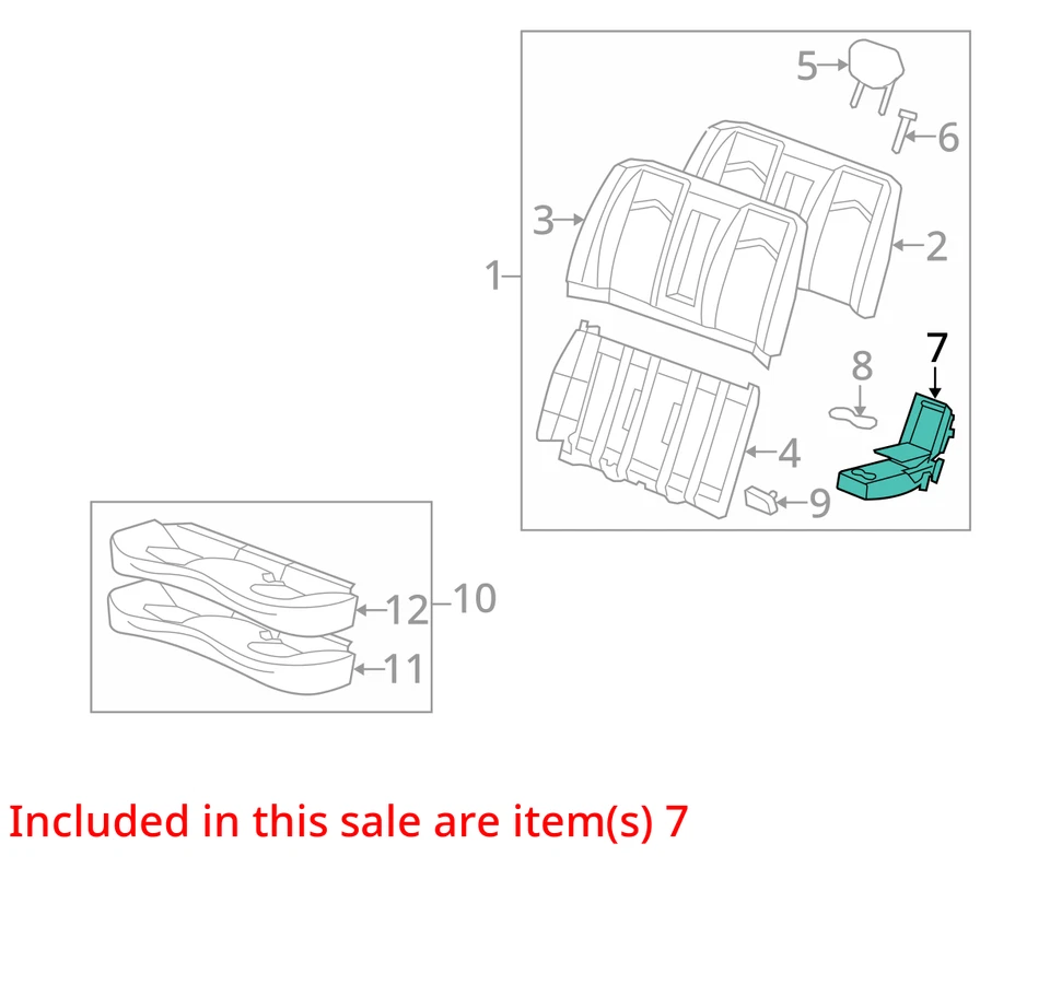适合 2010 - 2012 年凯迪拉克 CTS ARMREST ASM R/SEAT *EBONY 20930346 - 全新原始设备制造商 — 第 2/3 张图片