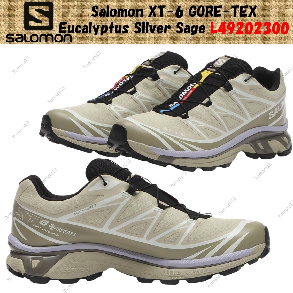 Salomon XT-6 GORE-TEX Eucalyptus Silver Sage L49202300 Men's Size