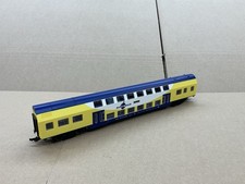 PIKO HO SCALE PASSENGER COACH CAR WAGON DOUBLE DECKER METRONOM YELLOW NICE !