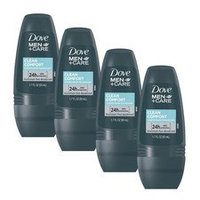 Dove Men+Care Clean Comfort Roll On Deodorant Aluminum Free 1.7oz 4 Pack