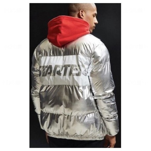 black and silver puffer jacket