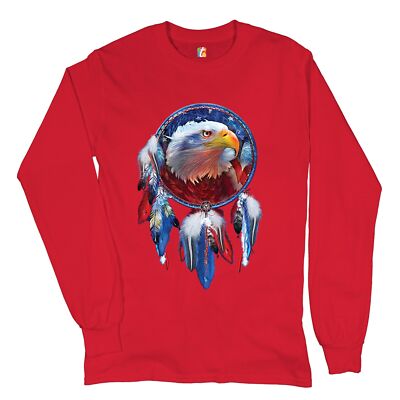 American Bald Eagle Dreamcatcher Long Sleeve T-shirt Native American Patriotic