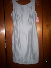 Bill Levkoff Bridesmaid dress Sz 10 Silver Gray Sleeveless Zipper back Exc cond