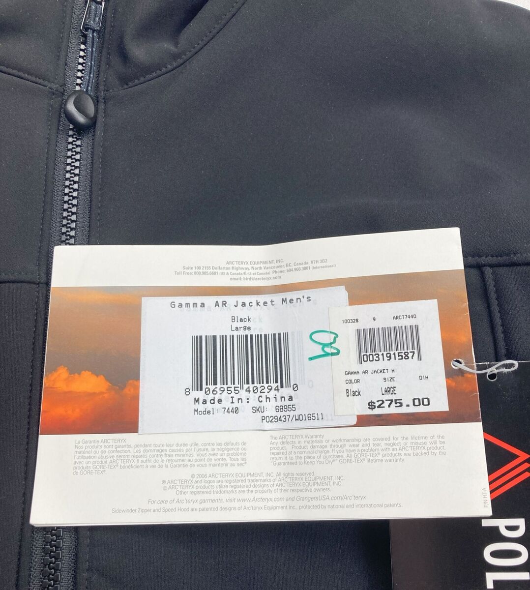 ARC'TERYX Gamma AR Jacket Men's Large Black Polartec Vintage ARC'TERYX Gamma AR Jacket Men's Large Black Polartec Vintage