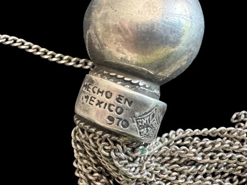Collana Antonio Pineda lunga messicana argento 970 firmata gioielli vintage - Foto 4 di 10