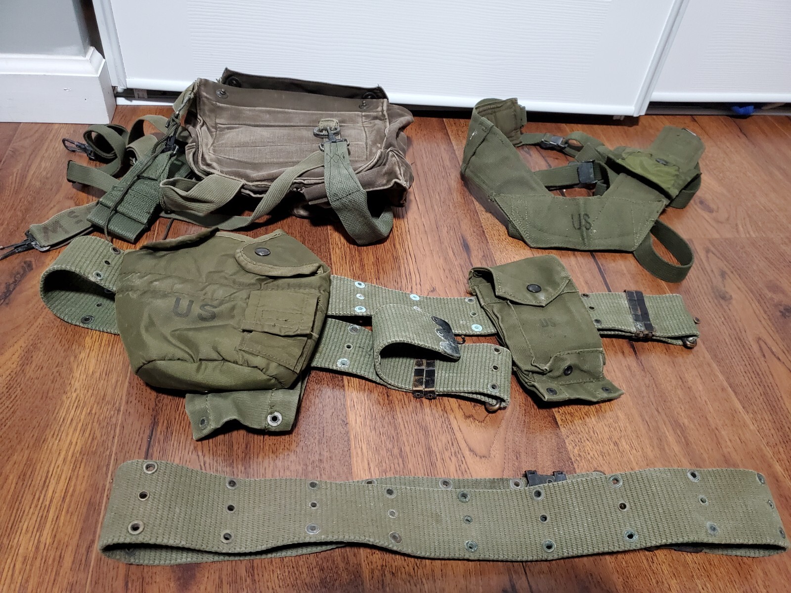 MILITARY Case Waist Carrier OD Green, Canteen Holster, Belt & Suspenders