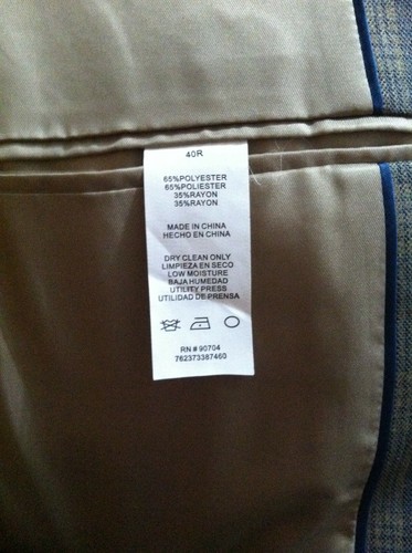 PERRY ELLIS MENS NEW MLTCLR 65%POLYESTER35%RAYON SPORT COAT JACKET BLAZER 40R - Picture 5 of 6