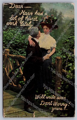 Antique Postcard 1908 Dear Have Had A Lot Of Hard Work Lately Will Write Soon