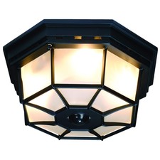 Flush Mount Outdoor Ceiling Light Fixture Glass Porch Metal Rust