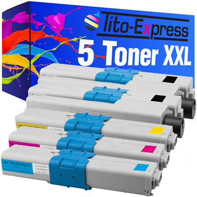 5er Set Toner XXL PlatinumSerie für OKI MC 561 DN MC 562 DN MC 562 DNW C 310 DN