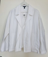 Eileen Fisher Double Breasted Medium White Kimono Jacket Bnwt Rrp £295