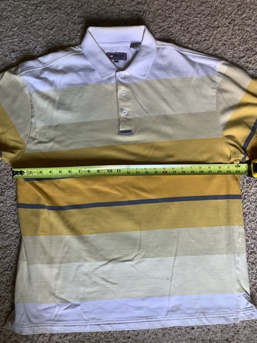 Mecca vintage 2000's polo size XL mens yellow gray white streetwear hip hop - Picture 10 of 10