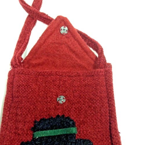 Christmas Knit Purse Holiday Winter Chenille Small fabric Santa Snowman - Picture 19 of 19