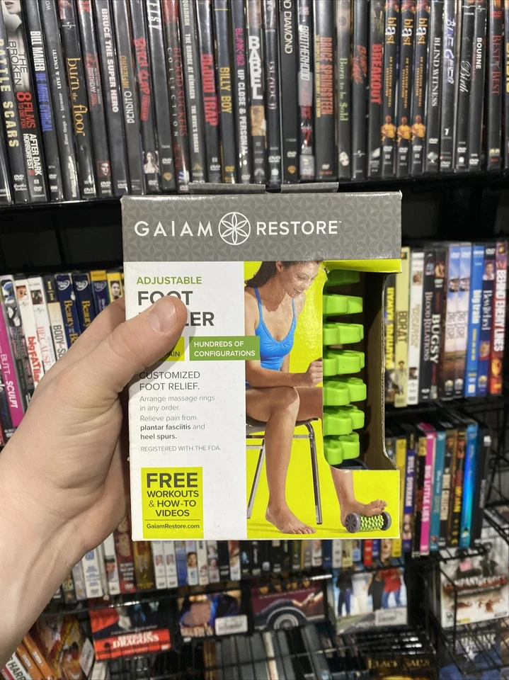 GAIAM RESTORE ADJUSTABLE FOOT ROLLER WORKOUT HOW TO VIDEOS MASSAGE RELIEVE PAIN