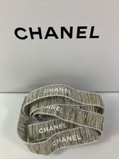 CHANEL Glittered  White Lettering Ribbon 1.6 Yard / 58 Inches