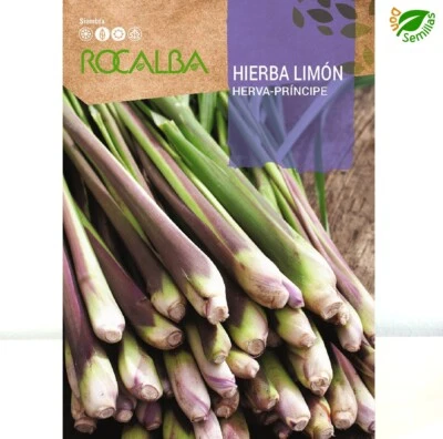 ROCALBA Hierba Limón ( Cymbopogon citratus ) 0,2 gr / 300 semillas. Limon lemongrass