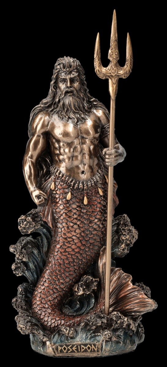 Poseidon Figure - Greek God With Trident - Mythology God Figure Decoration