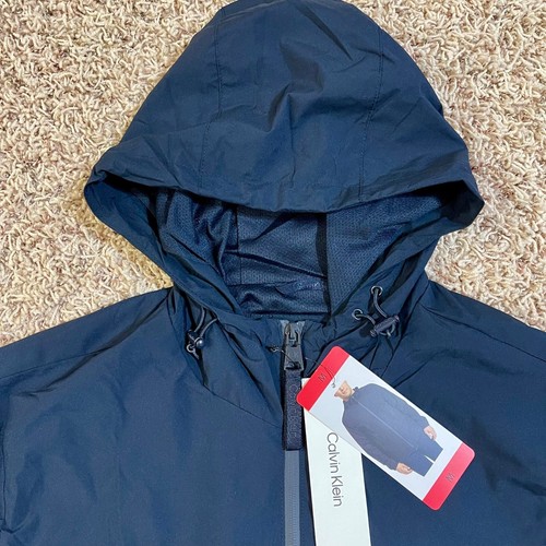 Calvin Klein Men’s Lightweight Windbreakers Hooded Jacket Navy, Size M/L (New) - Picture 9 of 23