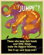 Jumpy? Keep Cool! - 1929 Workplace Motivational Poster - 20x24