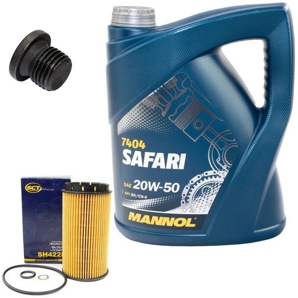 MotoröL Set 20W-50 5 Liter + ÖLfilter SH 422 P + Schraube FüR VW Passat 1.8 32B-image