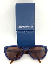 Authentic Rober Marc Blue Brown 909-282 Eyeglasses With Case Prescription Lenses