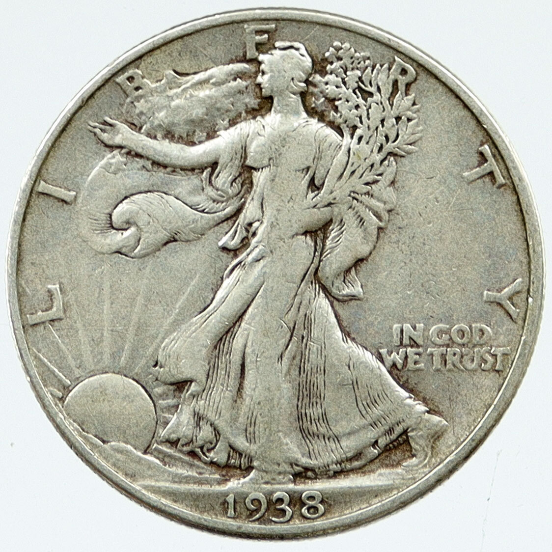 1938 P UNITED STATES US Silver WALKING LIBERTY Half Dollar