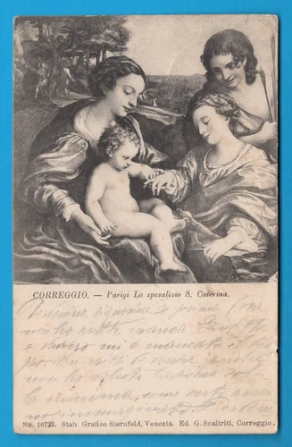 S. Caterina Lo Sposalizio Correggio cartolina FP vintage postcard MA1662 - Foto 1 di 2