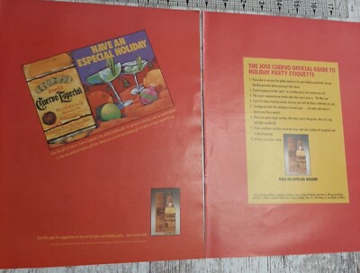 1989 Jose Cuervo Vintage Print Ad Especial Tequila Holiday Etiquette Guide Booze