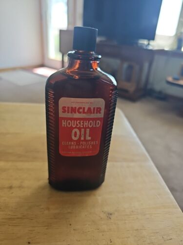 Vintage WW2 Era ,Sinclair Glass Bottle Household Oil NOS. Full. 4oz. - Photo 1 sur 13