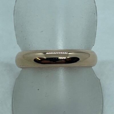 9ct Rose Gold 4mm D Shaped Wedding Band. Size P.  