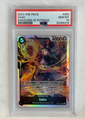 One Piece Sabo OP04-083 SR Kingdoms of Intrigue Card Game PSA 10