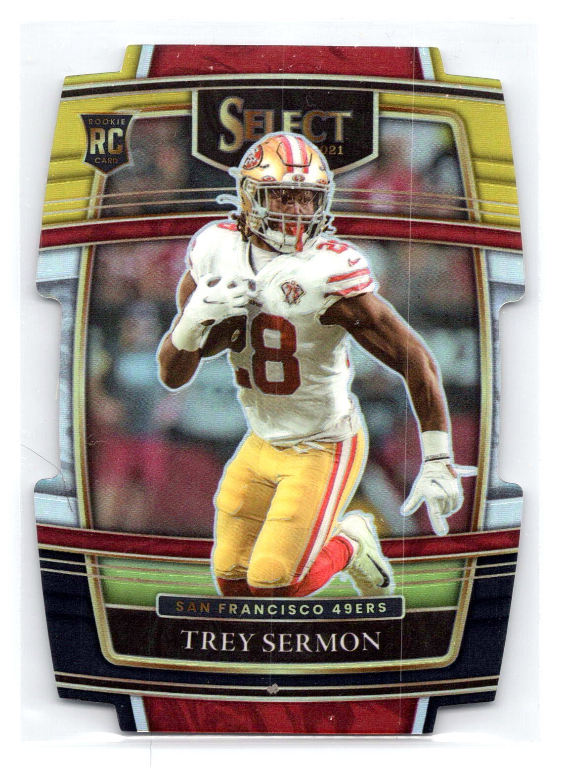 2021 Panini Select #68 Trey Sermon Black and Gold Prizm Die Cut