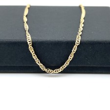 9ct Yellow Gold 2mm Singapore Chain Necklace Womens 16" 18" 20" 375 Stamp New