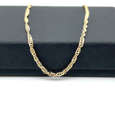9 kt Gelbgold 2 mm Singapur Kette Halskette Damen 16'' 18'' 20'' 375 Stempel Neu