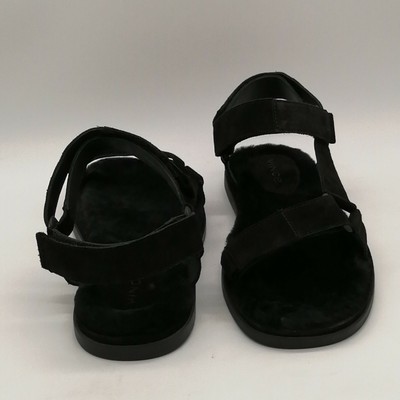 Vince Mens Destin Sport Sandal Black Suede Hook Loop Straps 