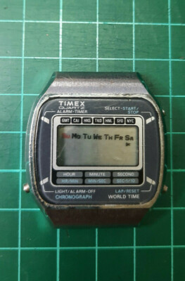 Vintage 80er TIMEX Uhr Weltzeit Chronograph Ersatzteile Reparatur funktioniert nicht