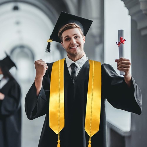 Graduation Gown Cap Tassel Set 2025 for High School and Bachelor Adult Black 51 - Picture 6 of 7