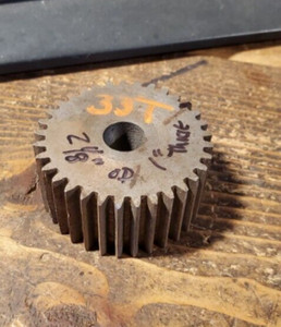 Metal Gear Lathe 33T 16DP 2-1/8" OD x 1" Thick 1/2" Bore Spur Gear Steampunk