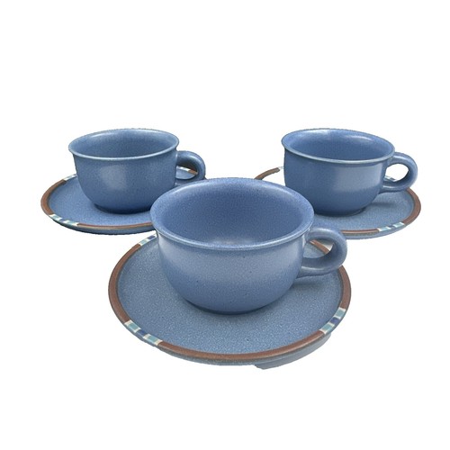 DANSK CONCERTO ALLEGRO BLUE CUPS & SAUCERS - SIX SETS PLUS - ALL