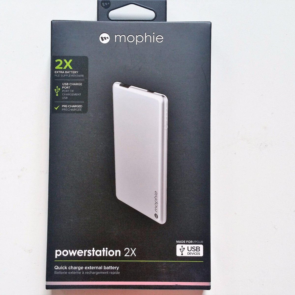 Mophie Powerstation 2X 4000mAh Pre Charged External Battery Bank