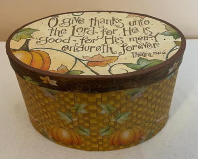 Empty Box with Lid Storage  Psalm 136:2 Fall Autumn Decoration 9.5'' x 7'' x 6''