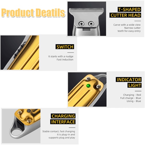 Cordless Professional Hair Clippers Trimmer Kit Men Cutting Machine Barber Salon - Picture 6 of 14